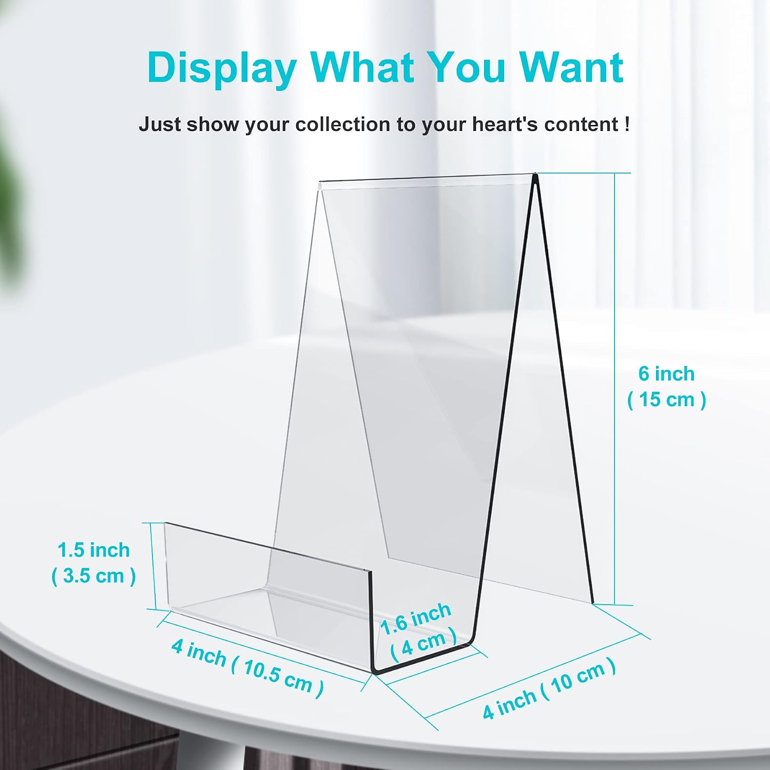 Acrylic Book Stand / Clear / 6 Inch