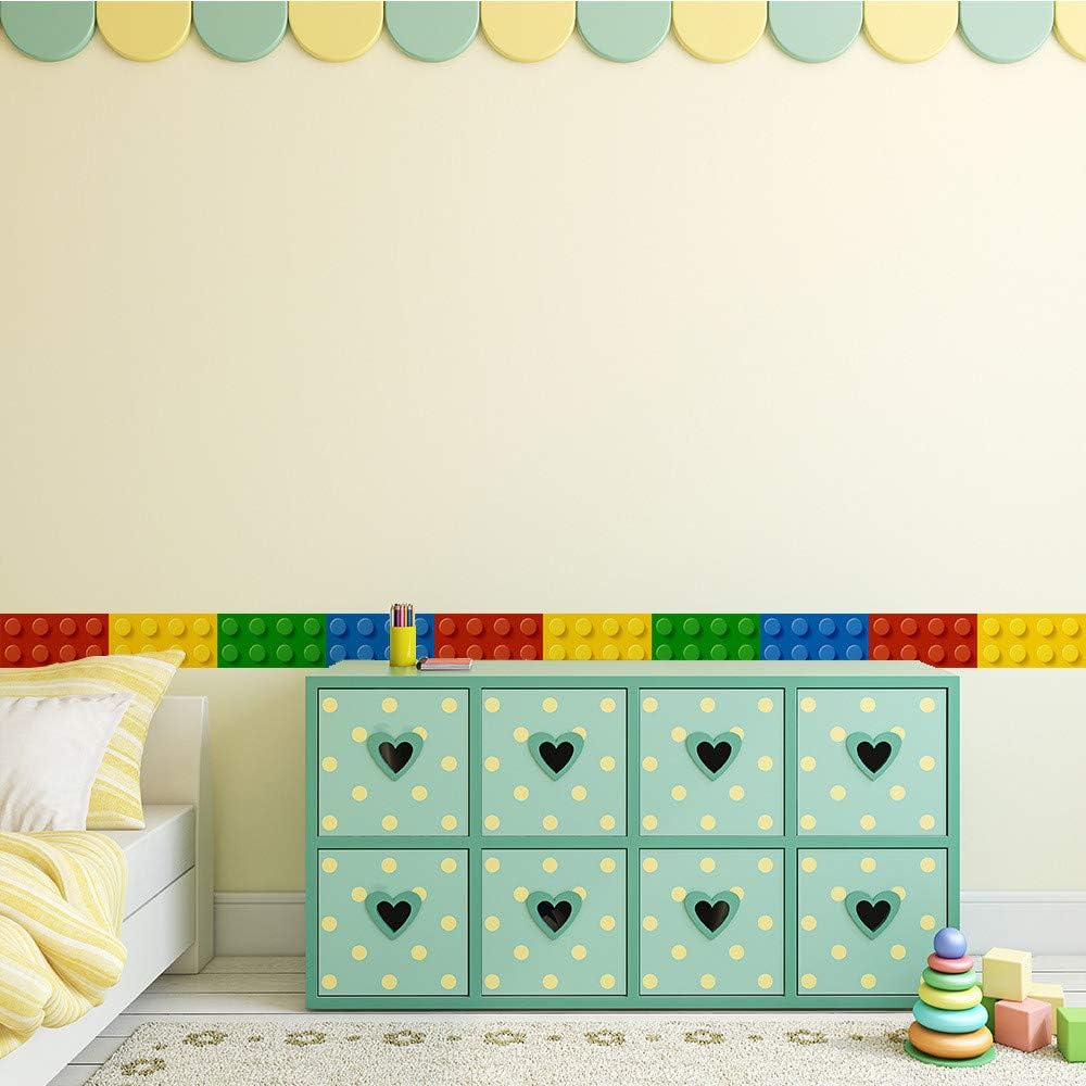Building Blocks Wall Stickers Skirting Board Wall Decals Art Decor for Kids Bedroom Living Room