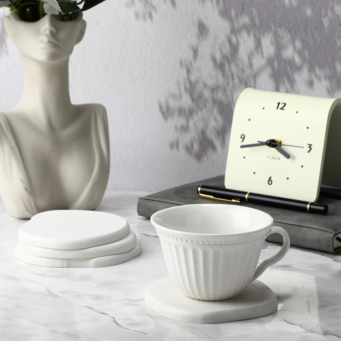 Modern Stone Design / White / Set of 8