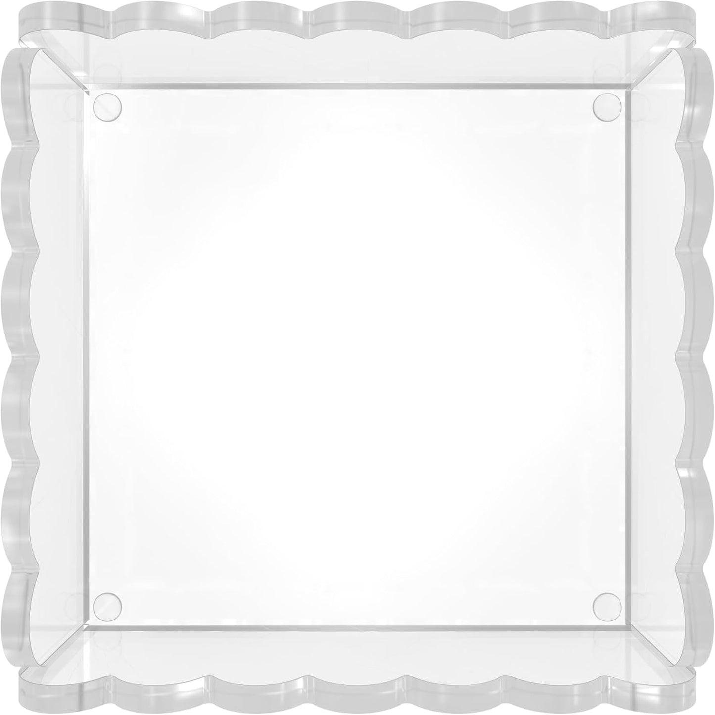 Scalloped Acrylic Tray / Clear / 8 x 8
