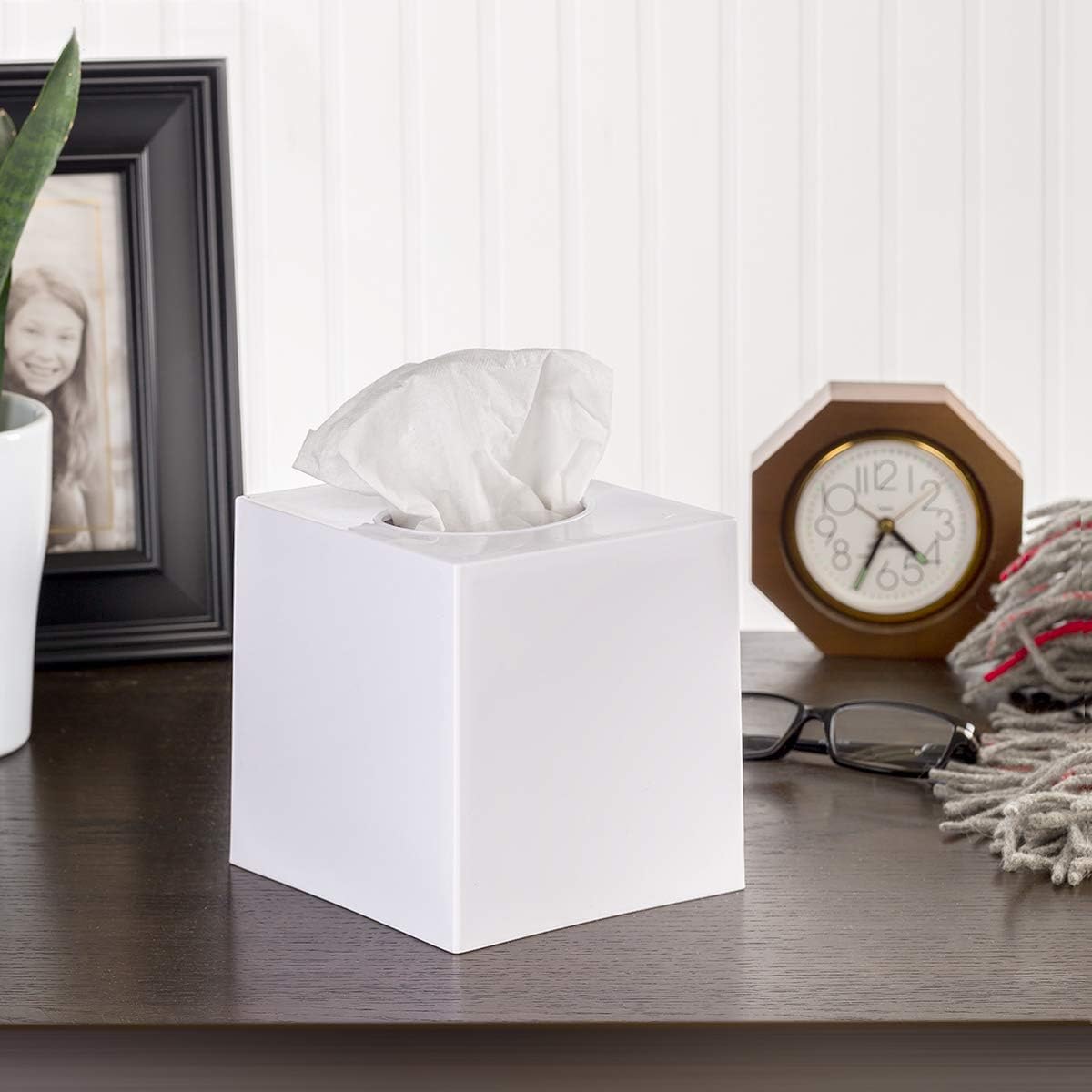 White Tissue Box Cover / 02 White / Set of 2