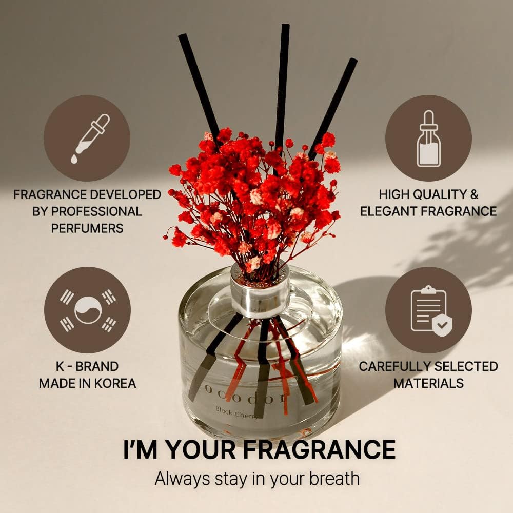 COCODOR Flower Reed Diffuser Set / 6.7oz / /Scent Diffuser / White Jasmine / Real Flower/6.7ounce/