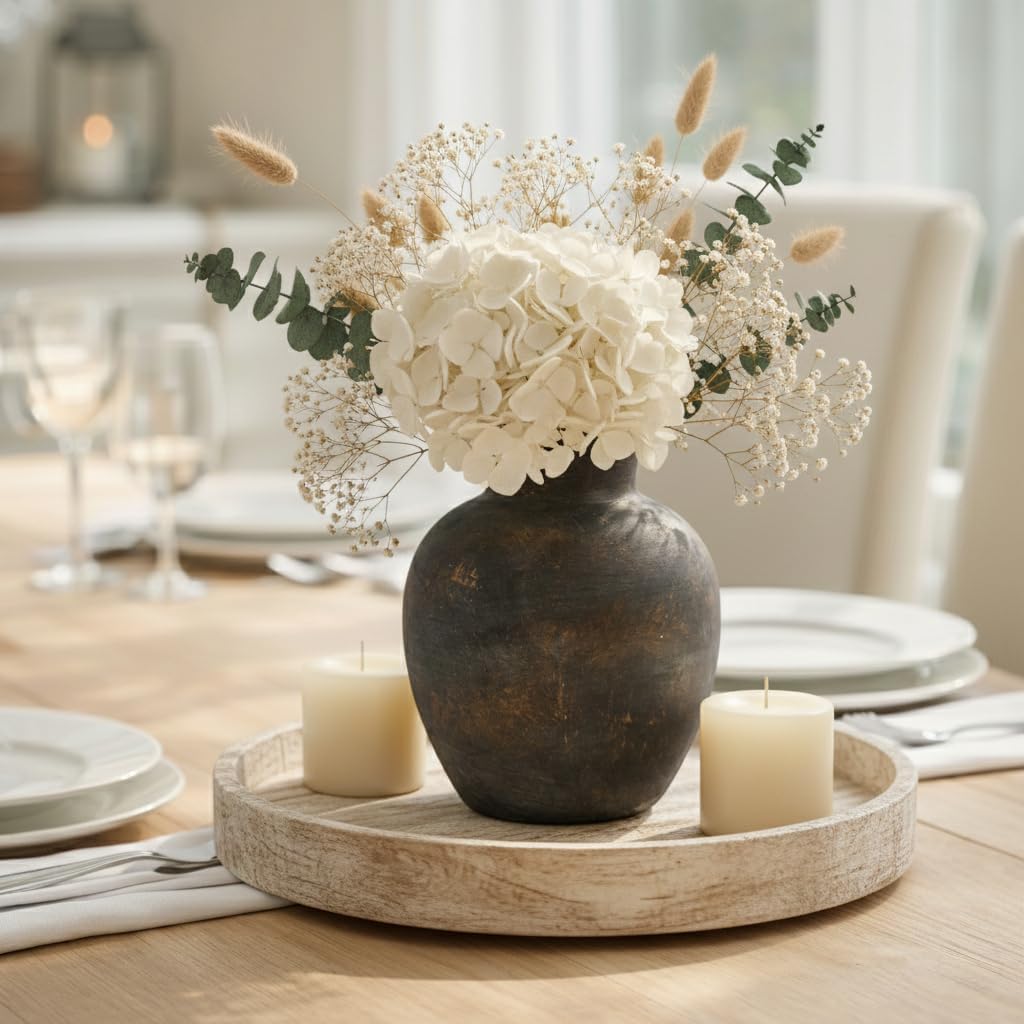 Ceramic Decorative Flower Vase / 443-bronze / 6 Inch