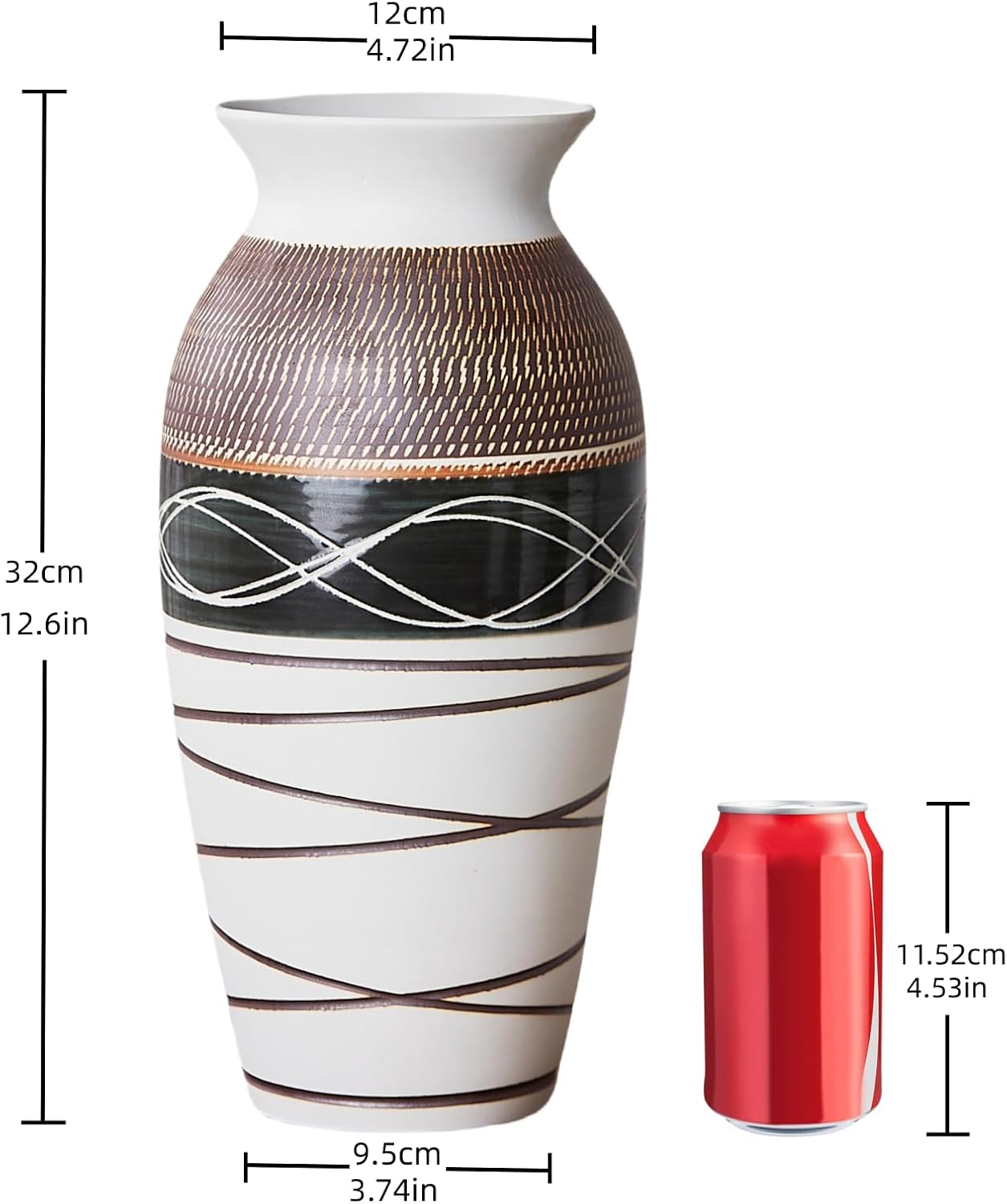 Home Decor Tall Boho Textured Vases / Style 1 / 12.6