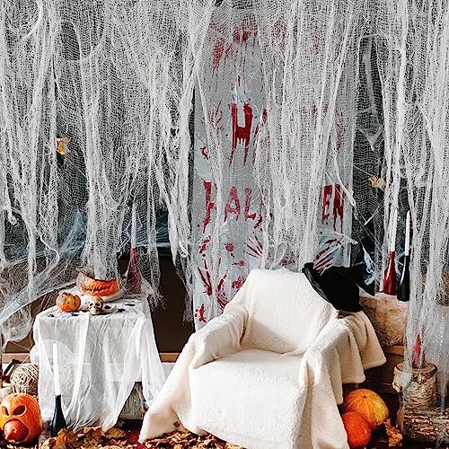 300 x 80 Inch Halloween Creepy Cloth, White Halloween Scary Spooky Cloth