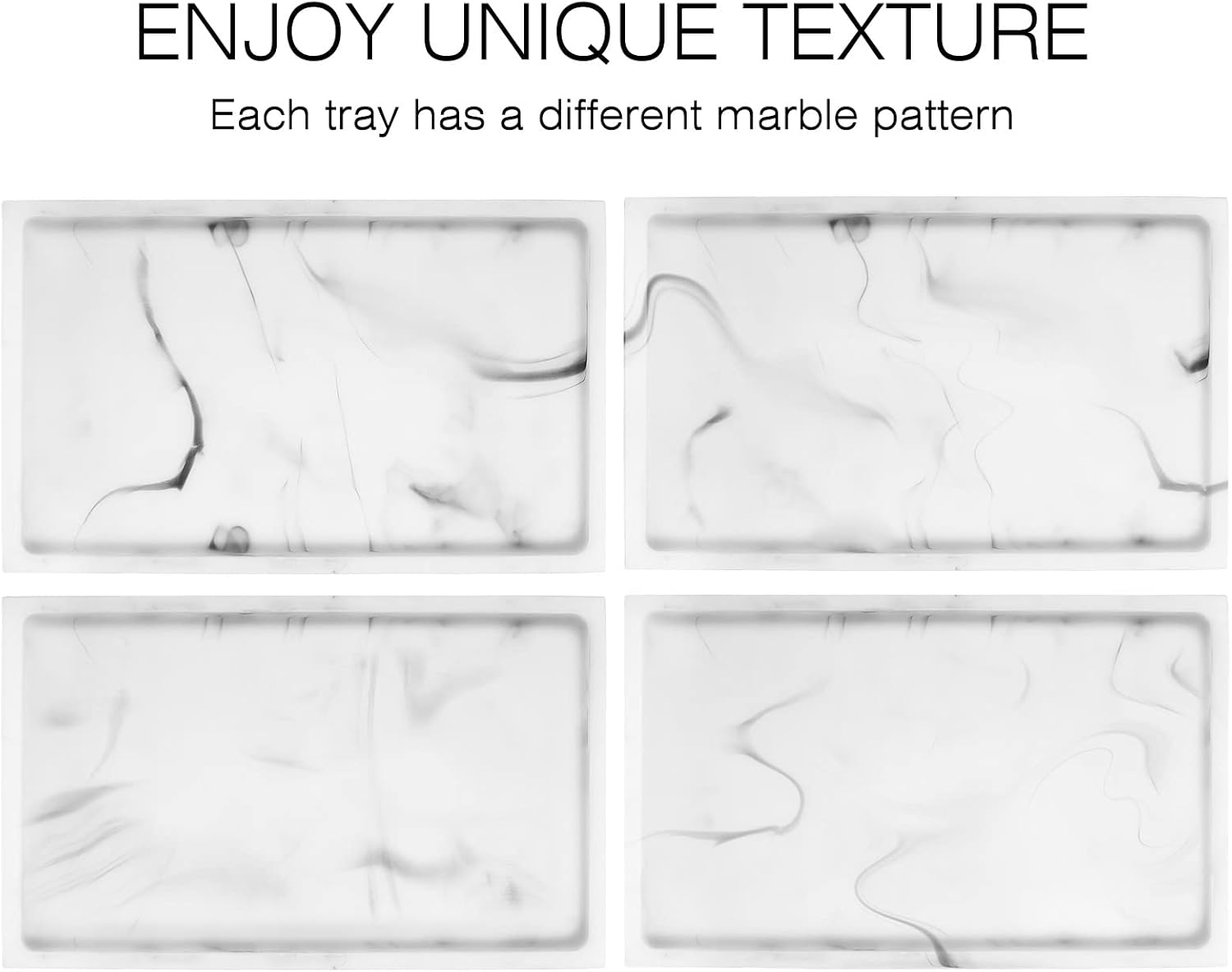 Bathroom Vanity Tray / Marble White / M