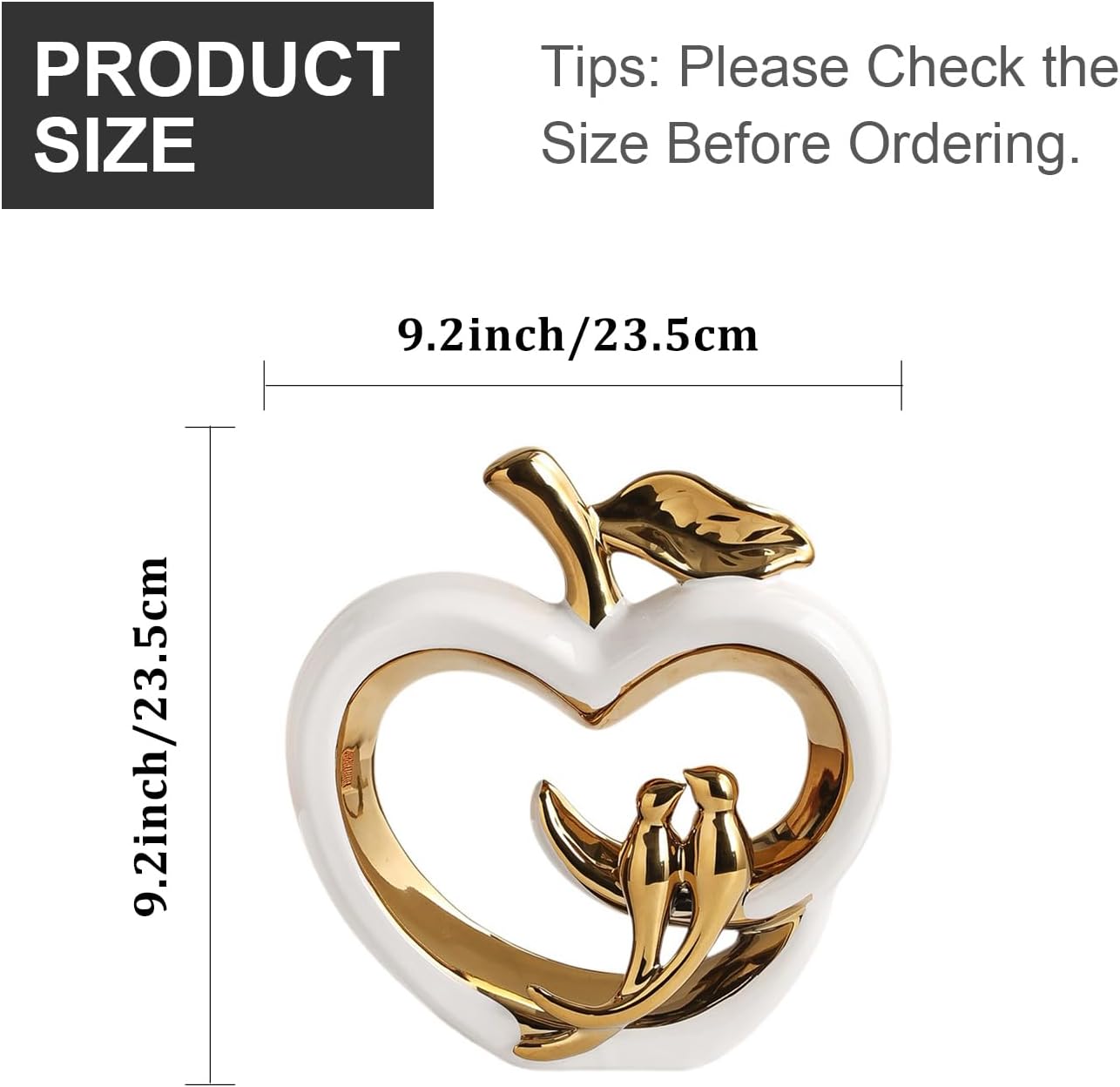 Ceramic Statue Home Decor / White Gold