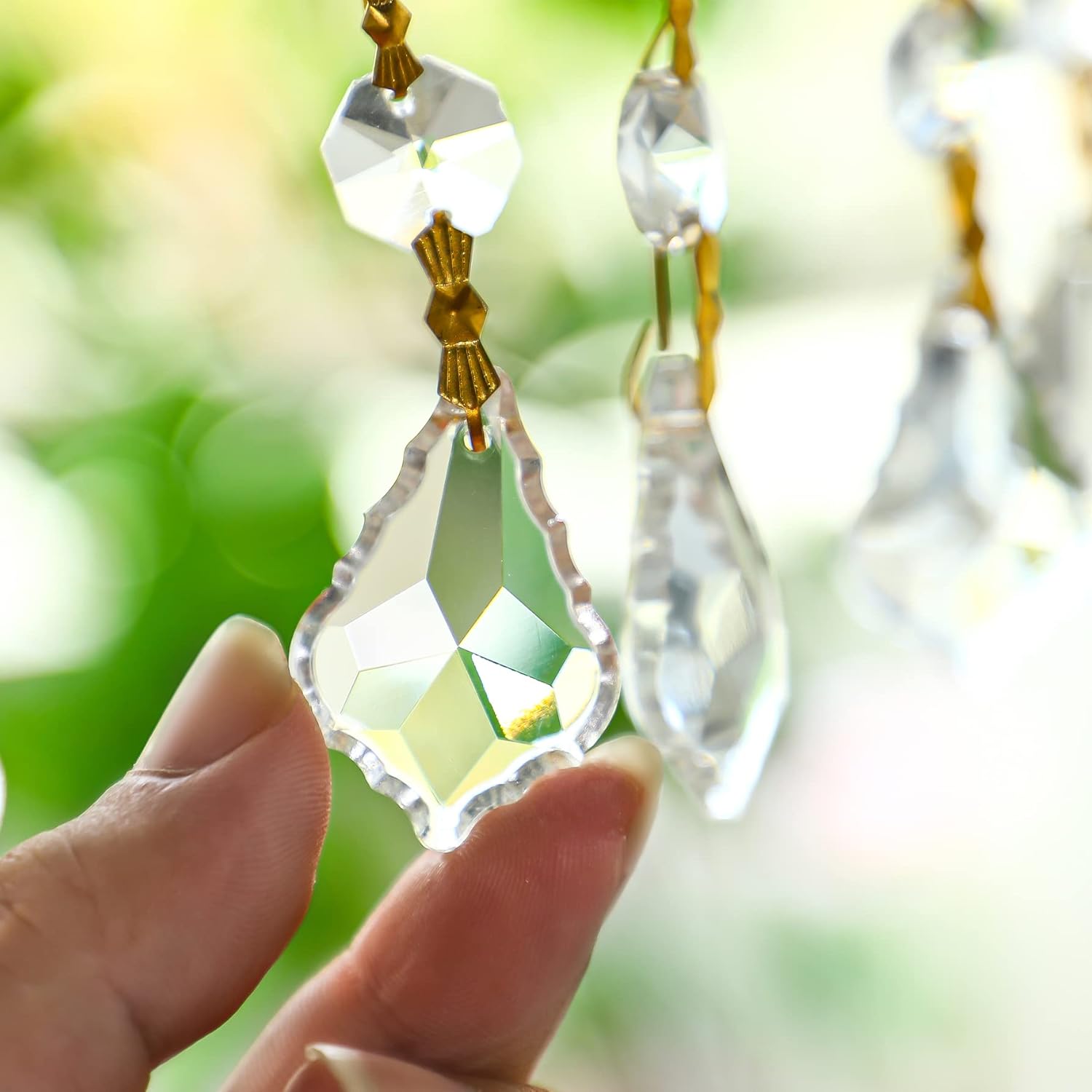 Crystal Garland Strands Hanging Glass Chandelier Beads Chains Crystal / Maple Leaf / Set of 10