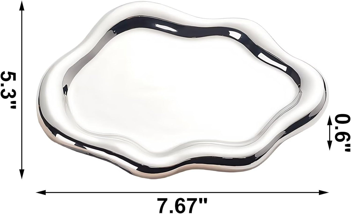 Room Decorative Vanity Tray / Silver