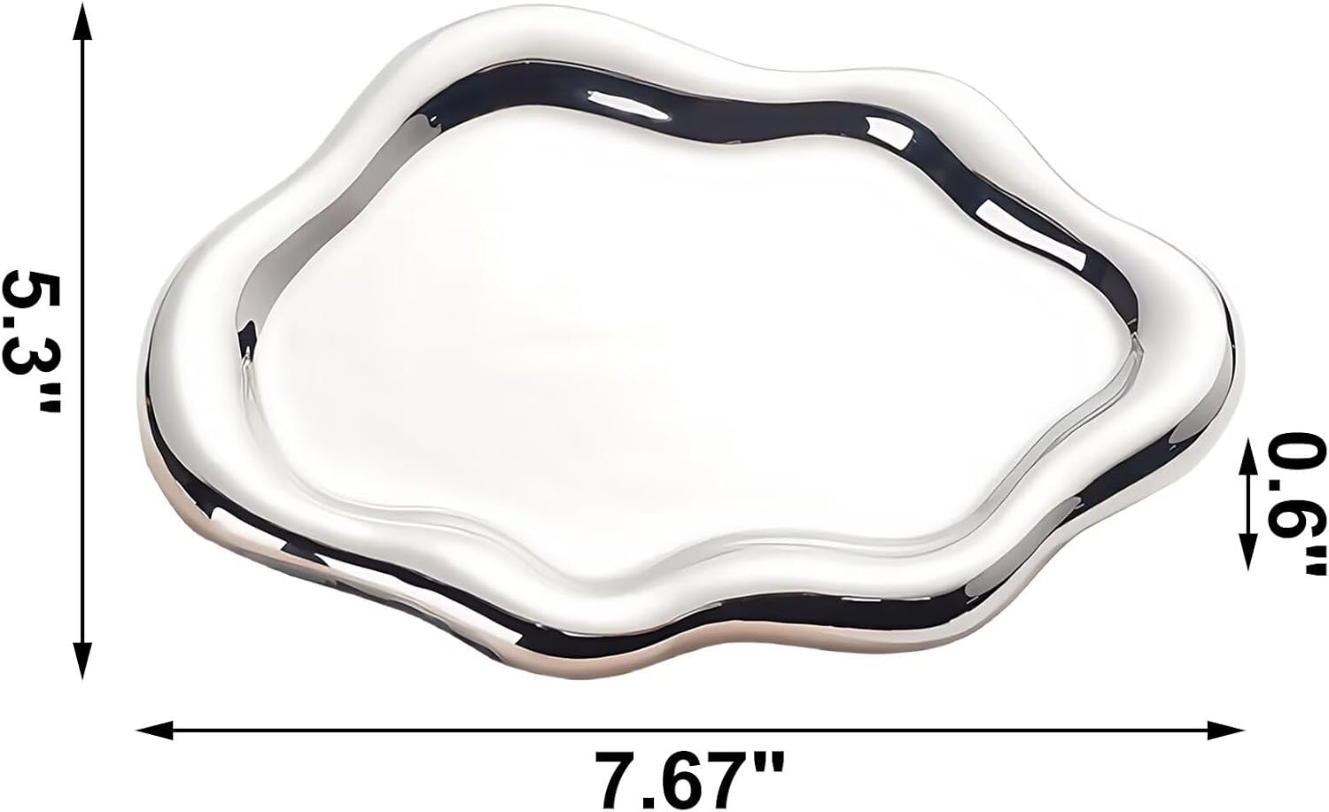 Room Decorative Vanity Tray / Silver