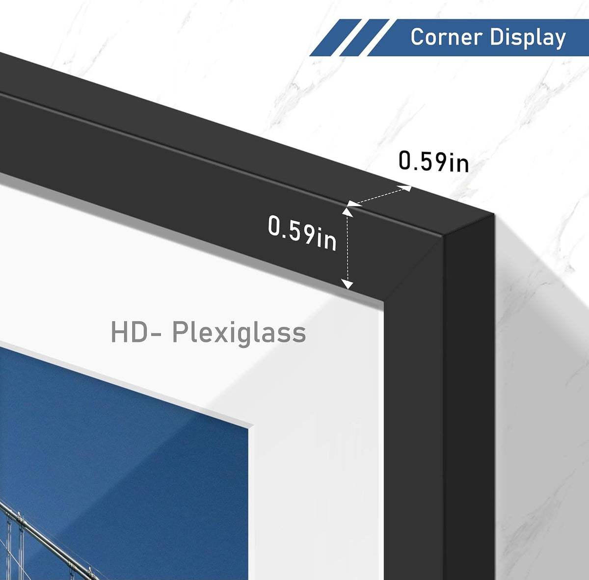 Wiscet 10x13 Picture Frame Set of 4, for Wall Mounting, Black | Display Picture 9x12 with Mat or 10x13 Poster Frame