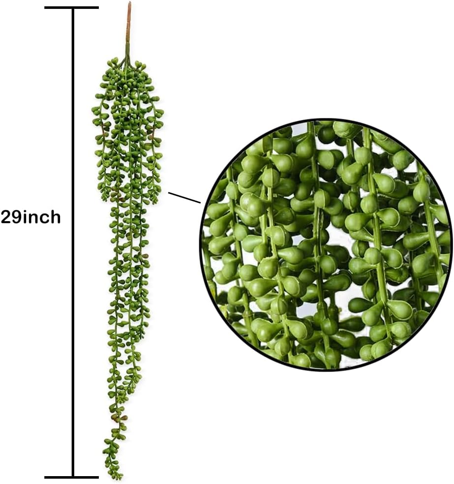 6pcsString of Pearls Plant Artificial Faux Hanging Succulents Hanging Greenery / Green / Set of 6