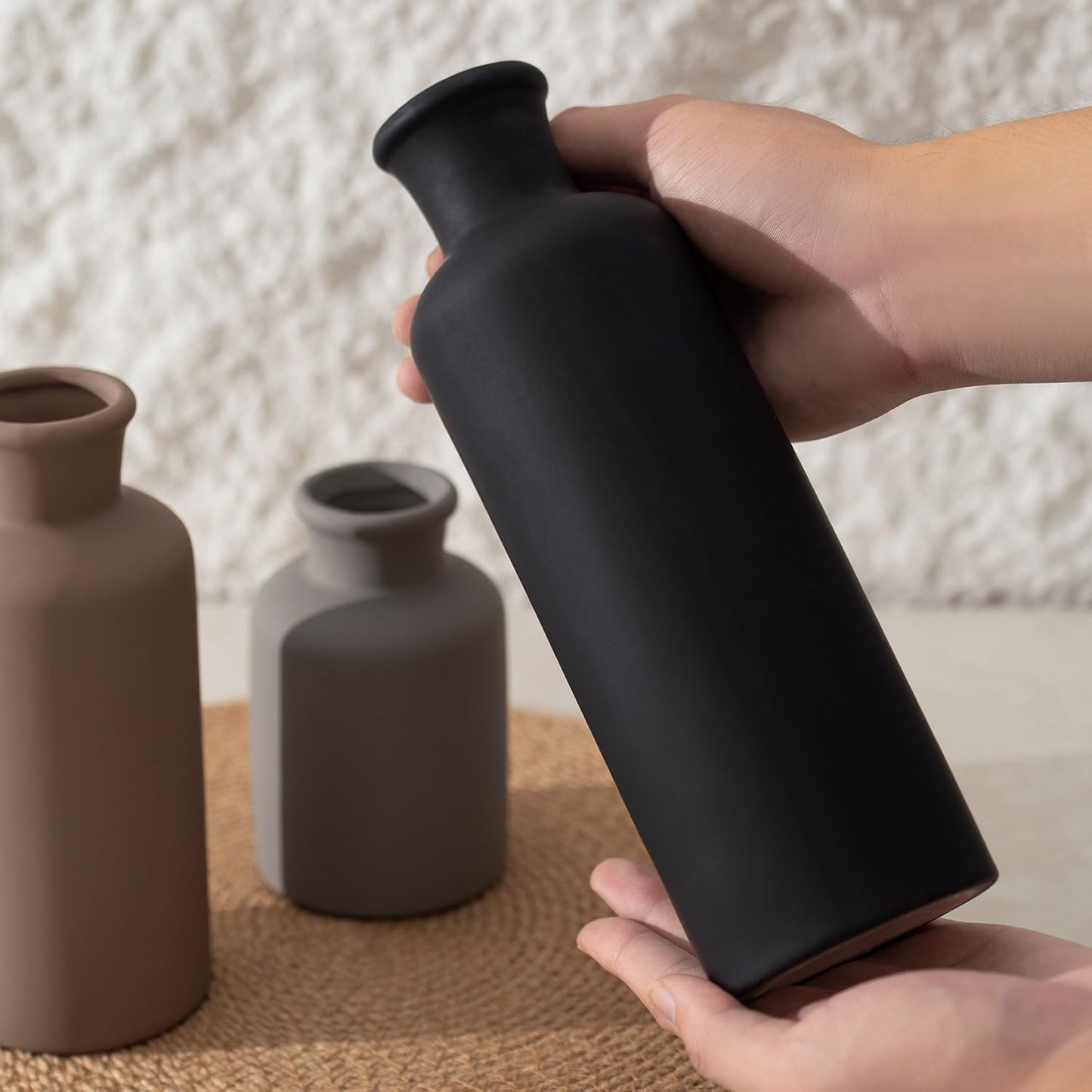 Ceramic Vase / Black Mix Set - Gray#2 / Set of 3