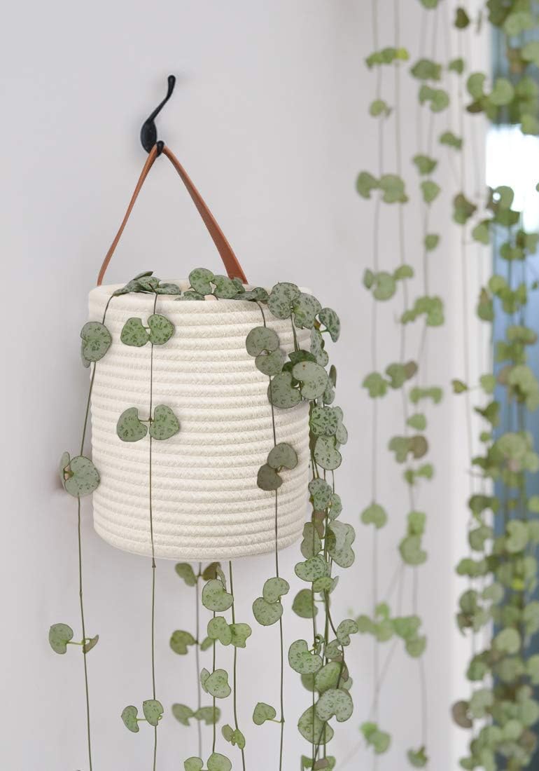 Rope Hanging Basket / White / Set of 2