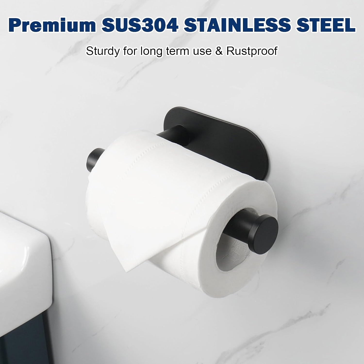 NearMoon Toilet Paper Holder Self Adhesive, Premium Thicken SUS304 Stainless Steel Rustproof Adhesive Toilet Roll
