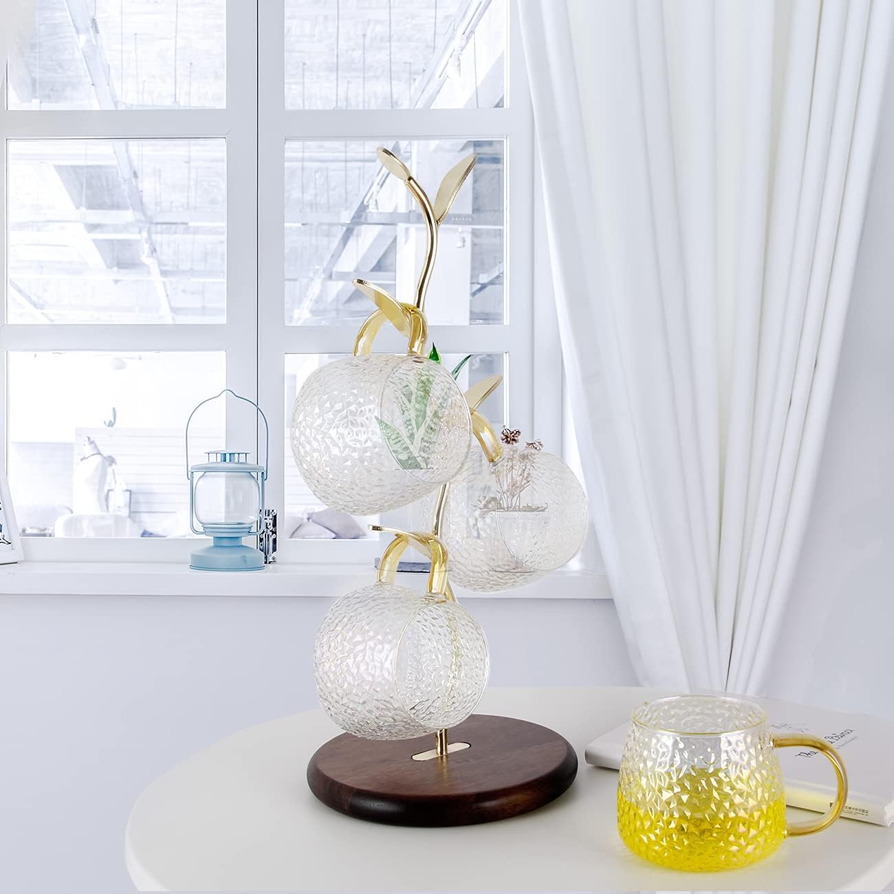 HoroM Gold Coffee Mug Tree for Counter, Coffee Mug Holder Stand, Mug Rack Countertop