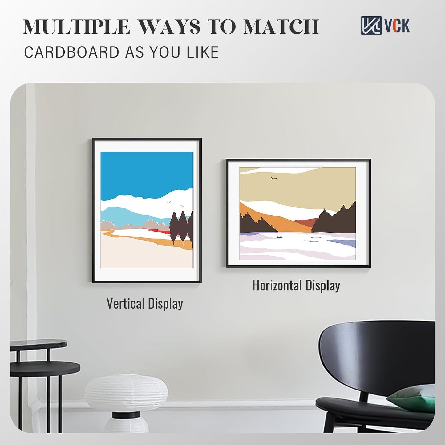 VCK 18x24 Frame, Black Metal - Matted to 16x20, 3 Pack, for Artwork/Poster | High-End Aluminum, Wall Decor, Acid-Free