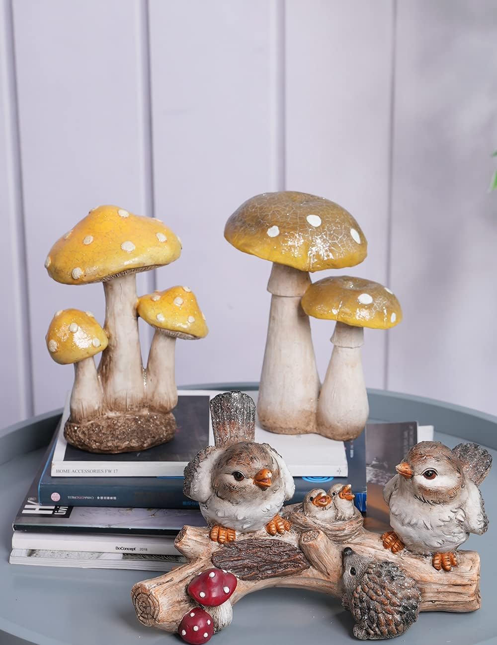 Mushroom Statue Sculpture Fairy Figurine Garden Decor Gift / Set of 3