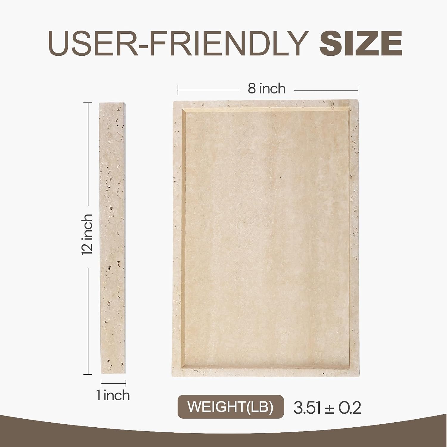 Travertine Tray / Perfume Candle Storage / Roman Travertine / 12 x 8 / Natural