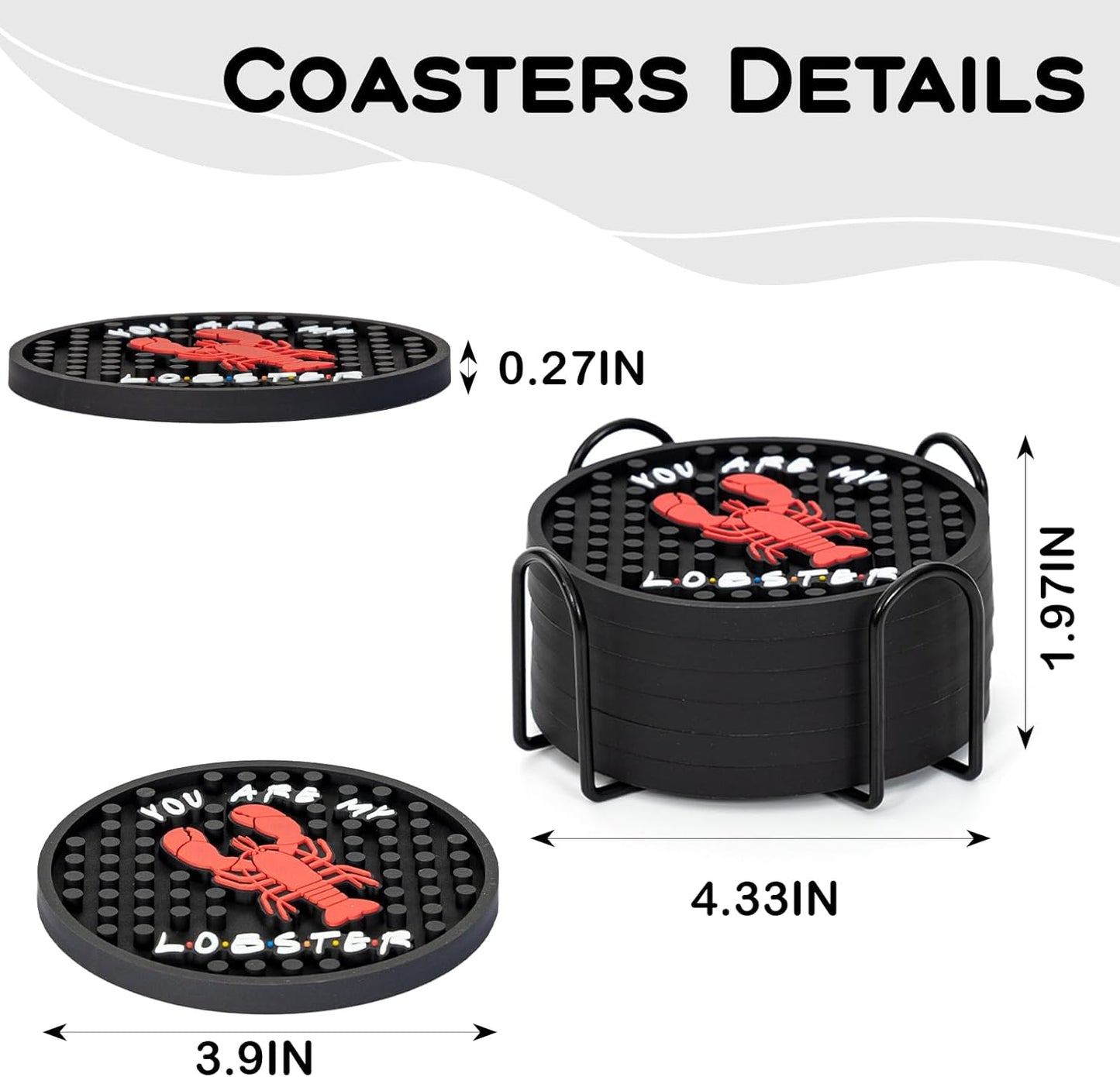 Holder / Silicone Drink Coasters Set