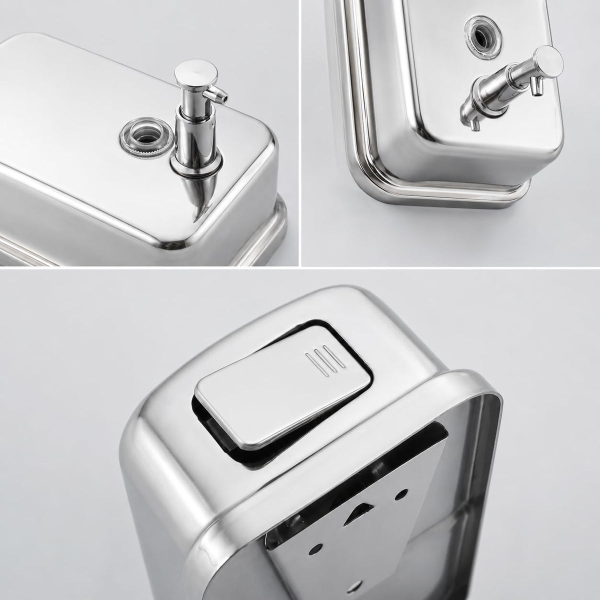 Stainless Steel Soap Dispenser for Kitchen Wall Mount – 27oz Vertical | Durable Design for Busy Households, Family Use