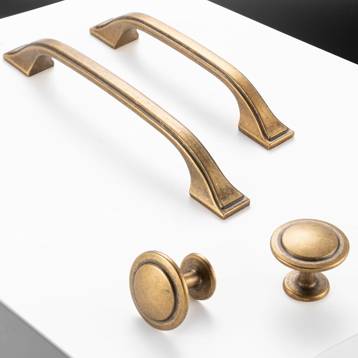 Antique Brass Cabinet Pulls Vintage Brass Cabinet Handles Antique Brass / 3 Inch / Set of 10