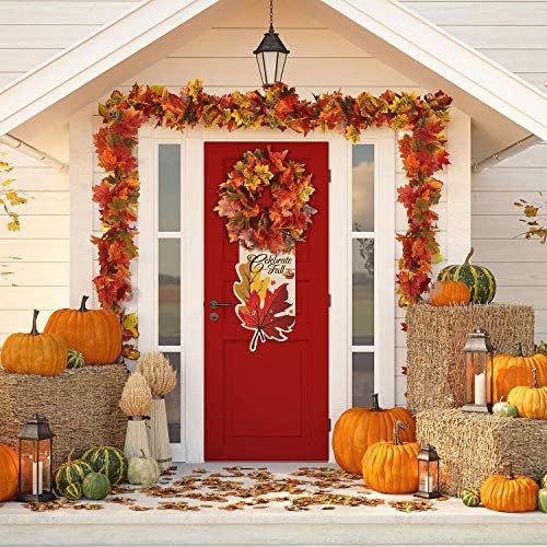 RECUTMS 2 Pack Fall Maple Garland Autumn Hanging Fall Leave Vines