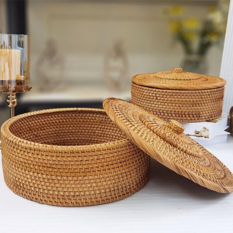 Rattan Basket / Rattan Storage Bin for Shlef or Table