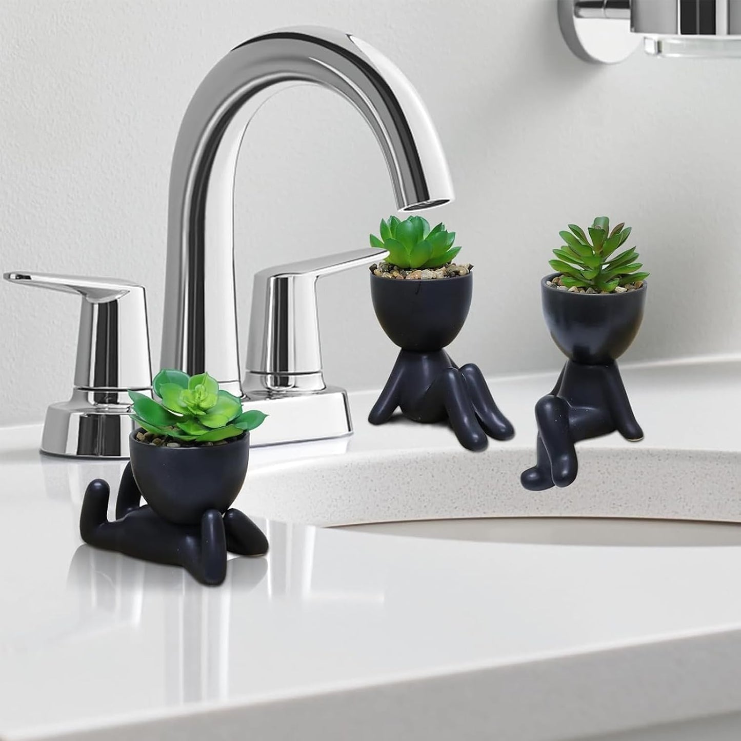 Artificial Succulent Plants / Black / Set of 3