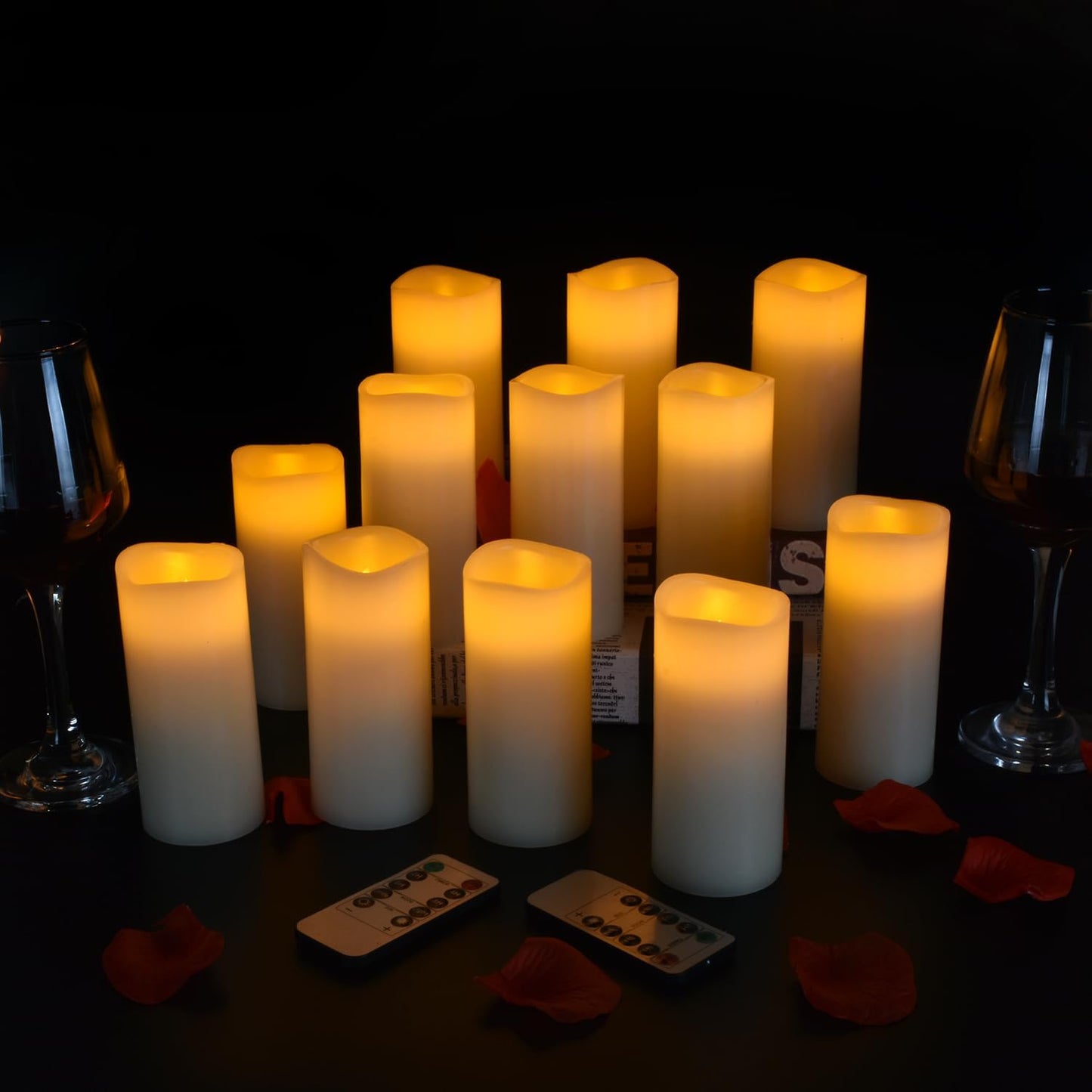 Flameless Candles Battery Operated Candles Real Wax Pillar LED Candles with 10-Key Remote and Cycling 24 Hours Timer