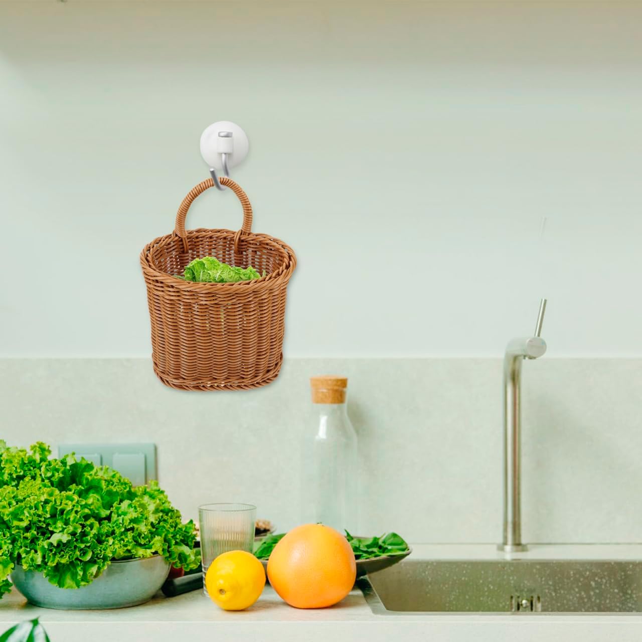 Woven Imitation Rattan Storage Basket