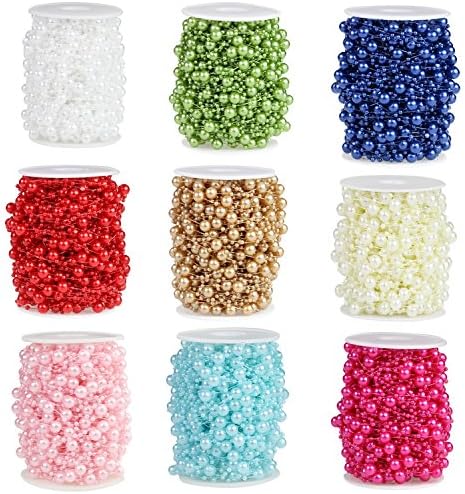 Fishing Line Artificial Pearls String Beads Chain Garland Flowers Wedding Party Decoration / Ivory