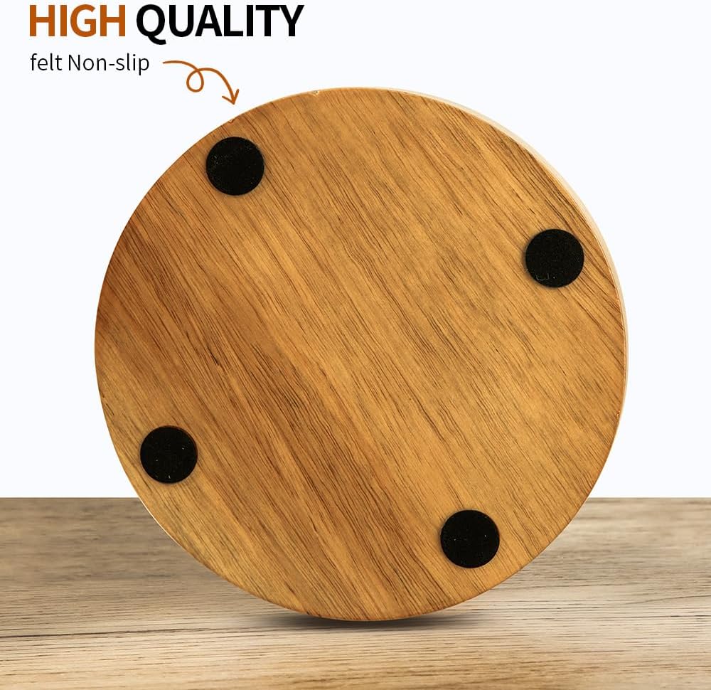 Holder / Wood Coasters for Drinks Absorbent / Black / 3.93 Inch