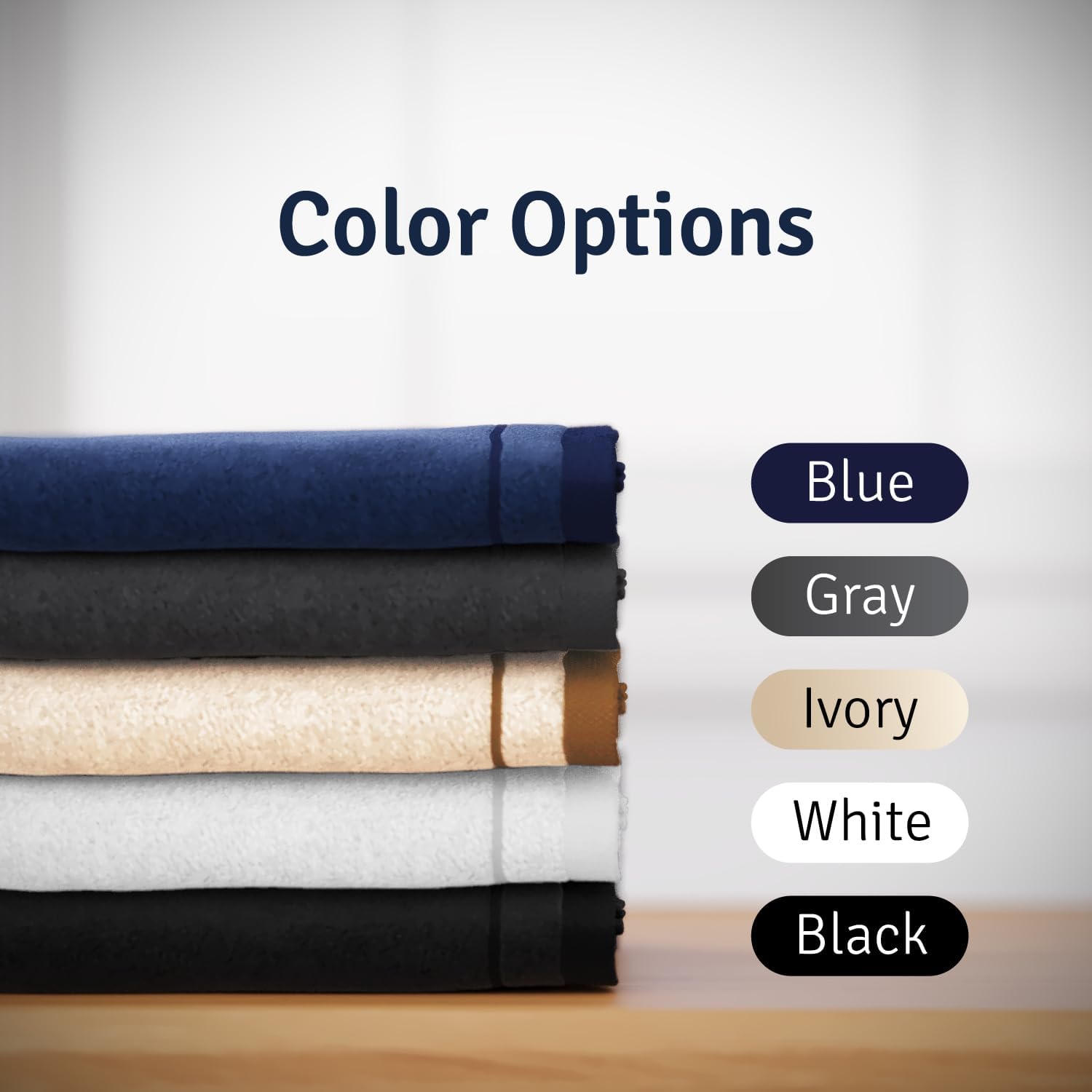 Creative Scents Cotton Fingertip Towels Set Blue - 4 Pack - 11 x 18 Inches Decorative Small Extra-Absorbent and Soft