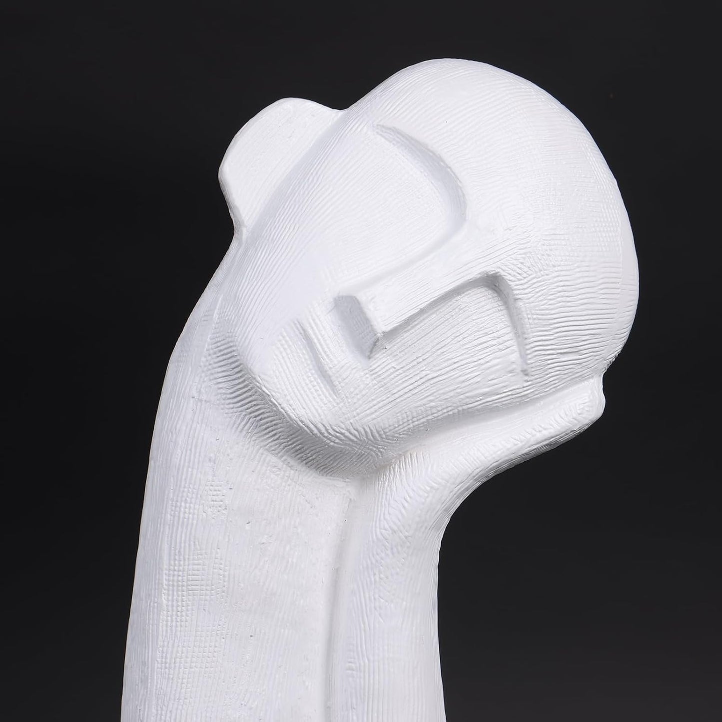 Head Sculpture Ceramic Thinker Statue / White / 14 Inch