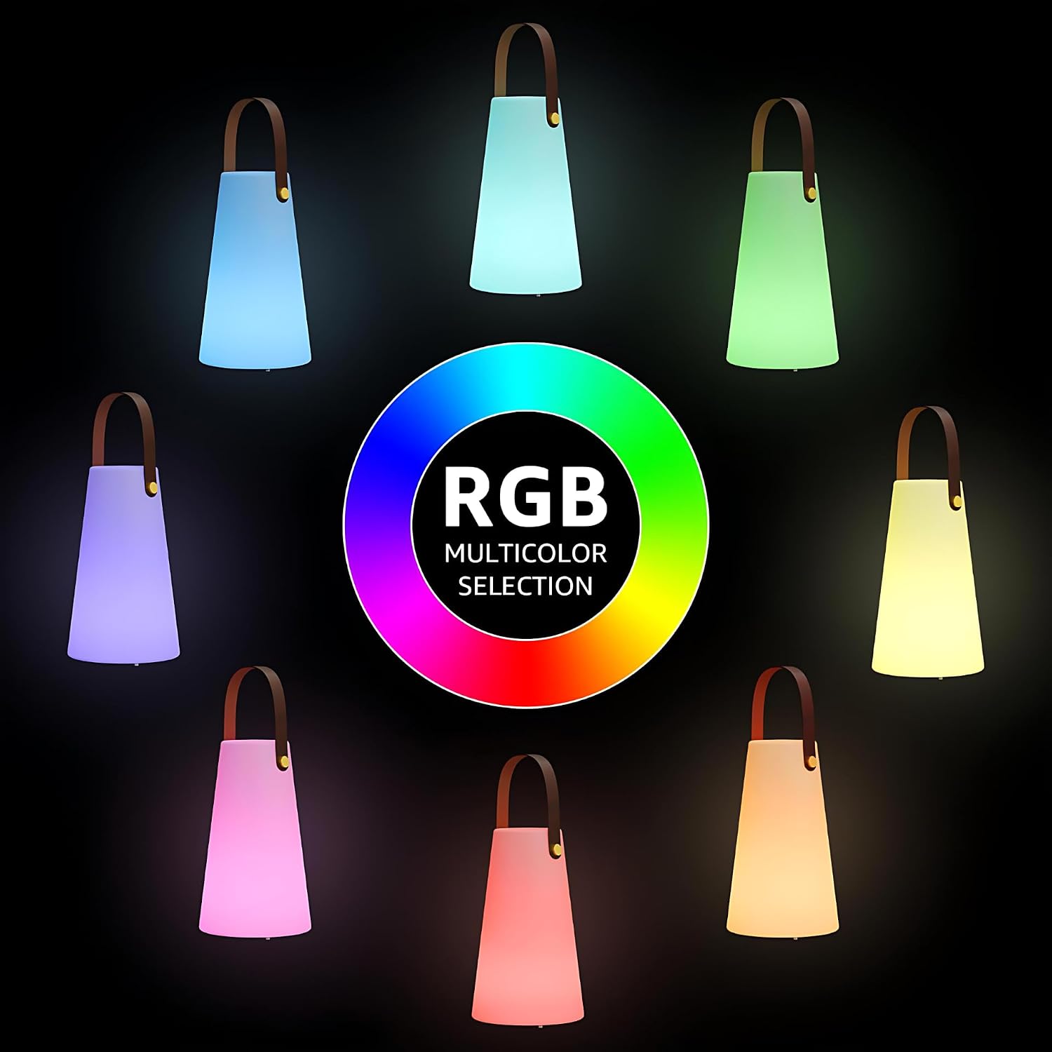 Outdoor Lanterns, GGII Rechargeable Camping Lantern with IP44 Waterproof, Battery Operated Outdoor Portable Cordless
