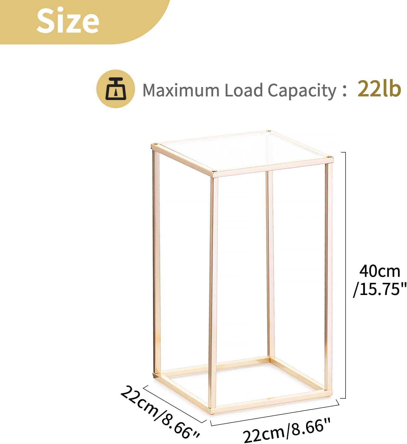 NUPTIO Gold Stands for Centerpieces, Geometric Column, 15.75" Tall, 2 Pcs | Metal Flower Holder, Rectangular Display