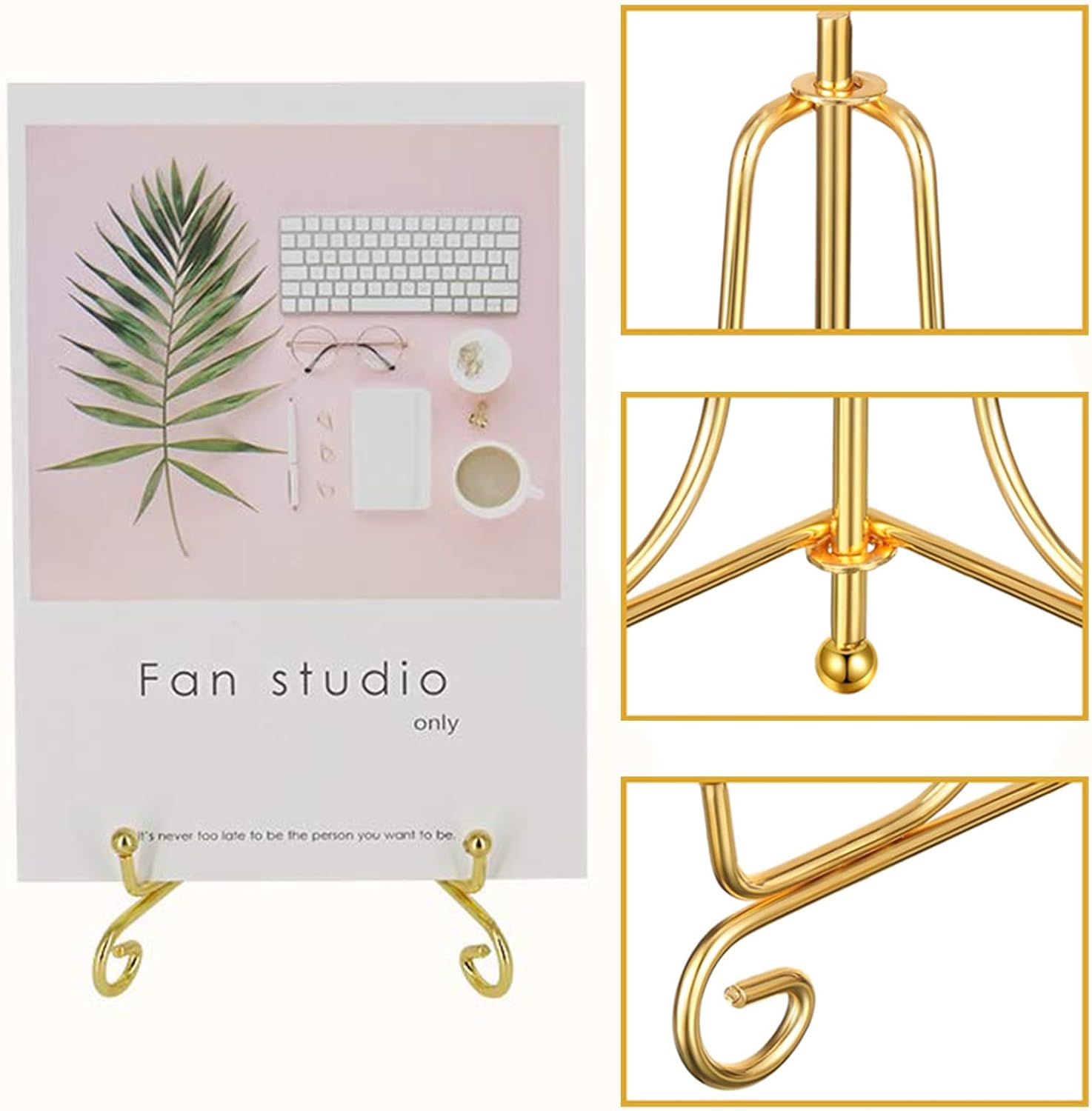 Easel Stands for Photo / Gold / 4 Inch / Set of 10