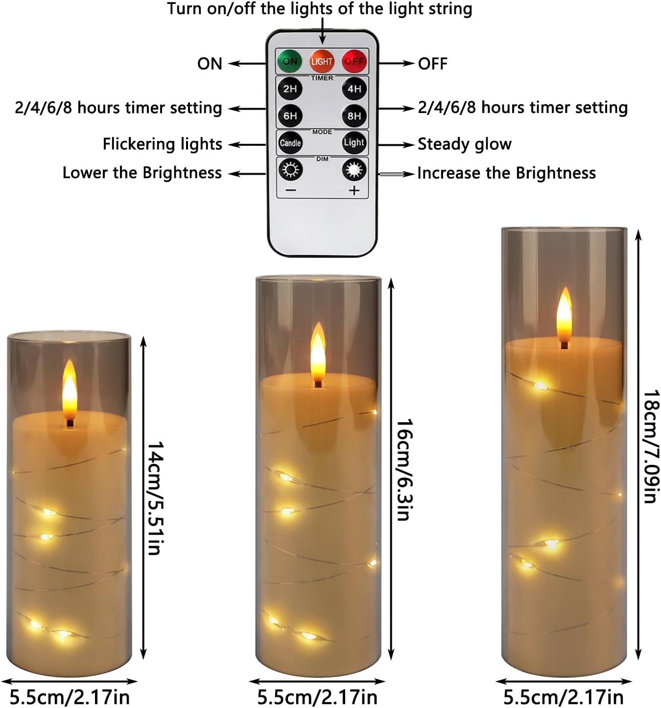 YOROXRG 24 Pack Halloween Decoration Flickering Flameless Candles, Battery Operated LED Candles for New Year, Home