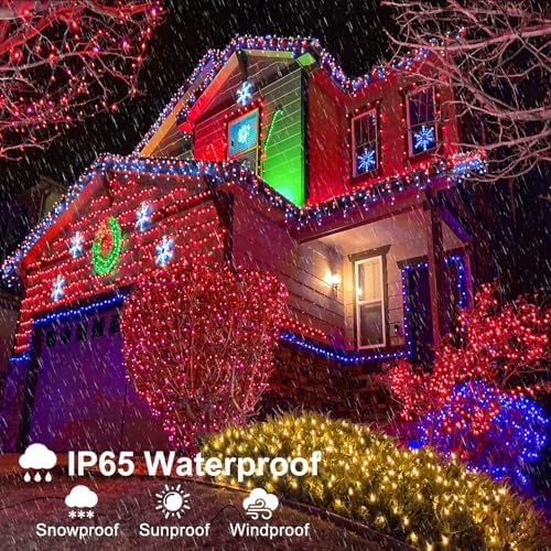 2 Pack Christmas Lights Outdoor, Total 200FT 600LED Christmas Tree Lights