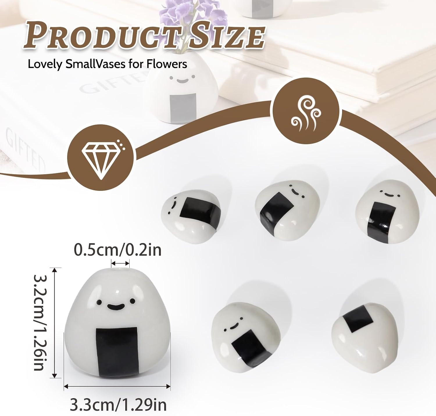 Mini Onigiri Flower Vase Set / Set of 5