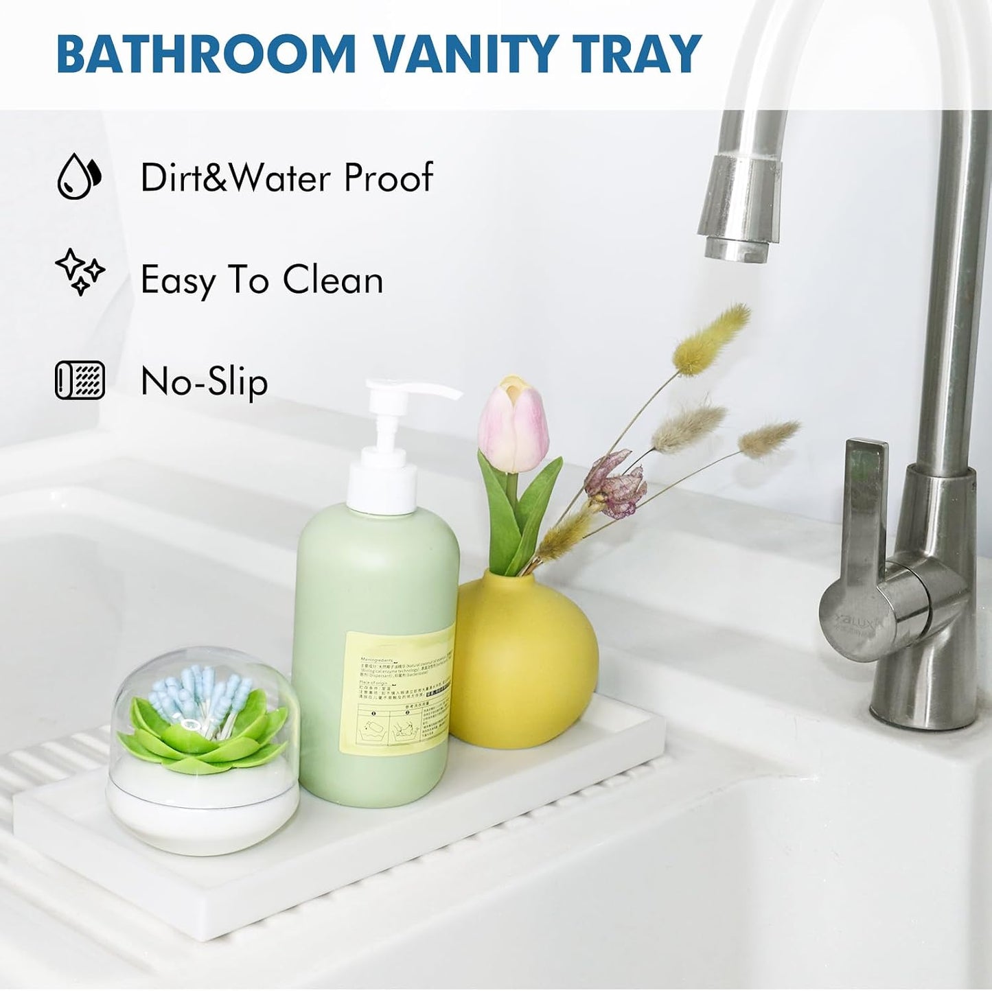 Counter Tray Set / White / 15.7 x 5.9 x 0.9