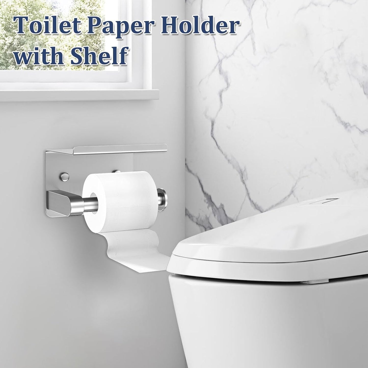 5 Pieces Bathroom Hardware Set Brushed Nickel Towel Bar Set Round Towel Holder Set Upgraded Paper Towel Holder with