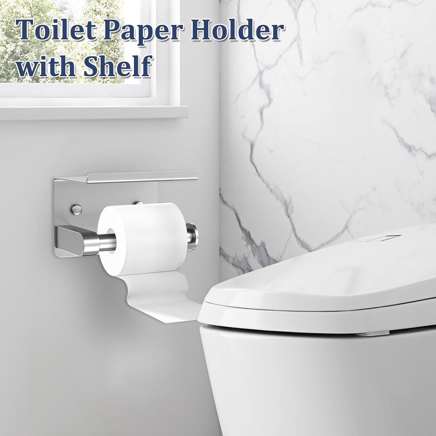 5 Pieces Bathroom Hardware Set Brushed Nickel Towel Bar Set Round Towel Holder Set Upgraded Paper Towel Holder with