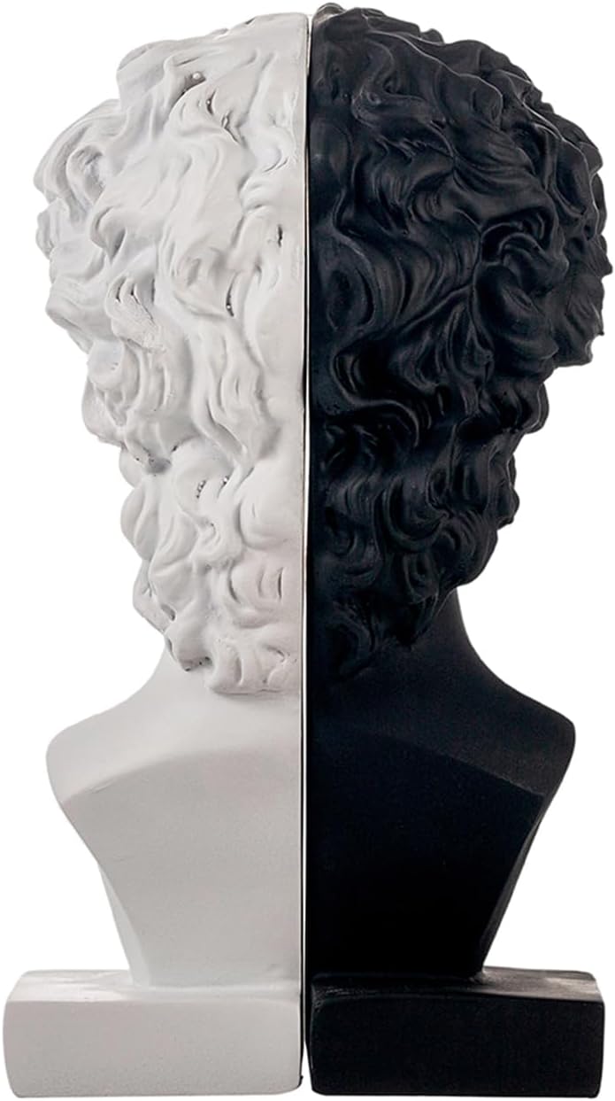 Decorative Bookends / Heavy Duty Half-and-Half Book Ends Non-Slip / David Head