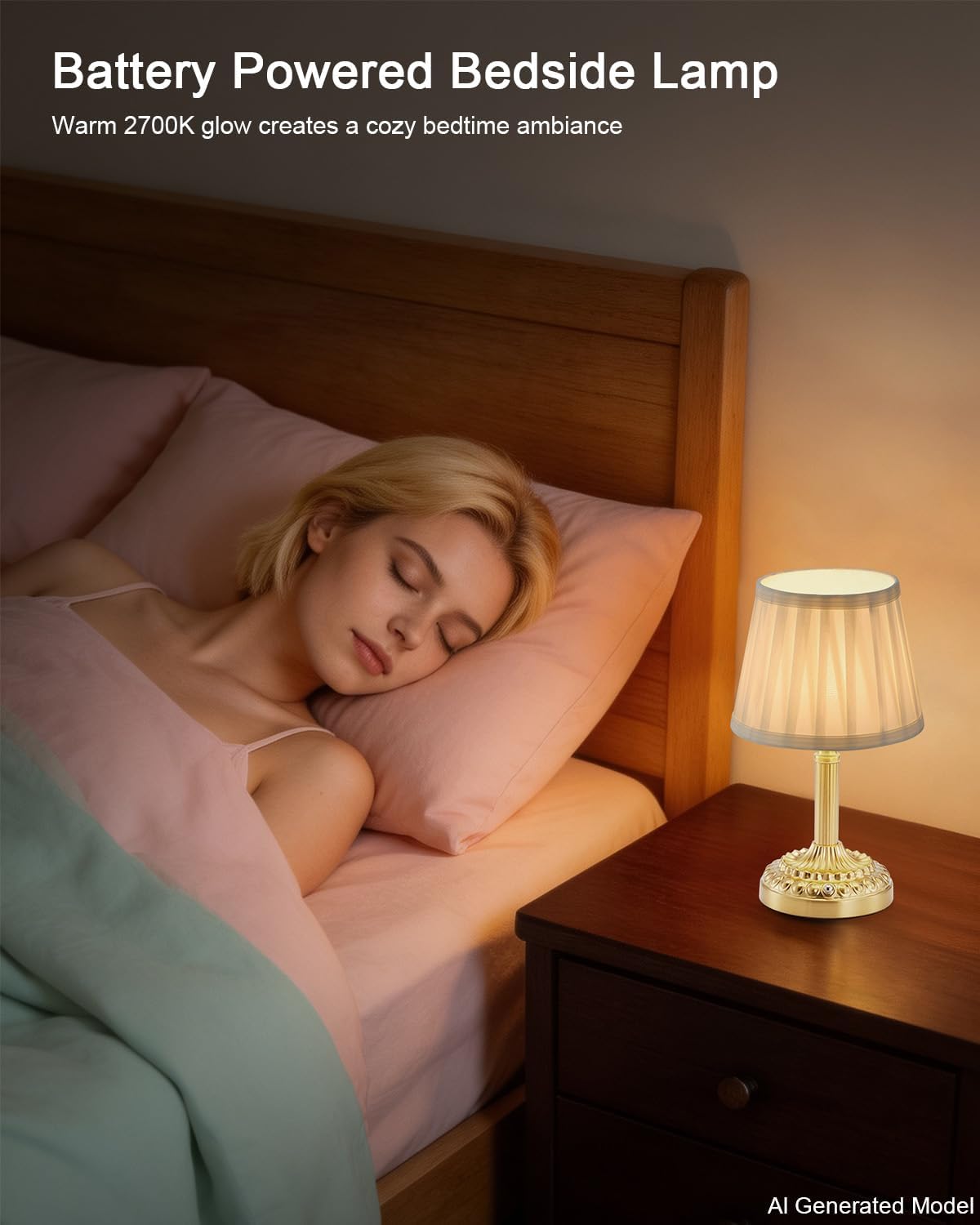 Small Cordless Table Lamp for Restaurant, 5200mAh Rechargeable | Battery Operated Lamp, Portable Dimmable Touch, Warm