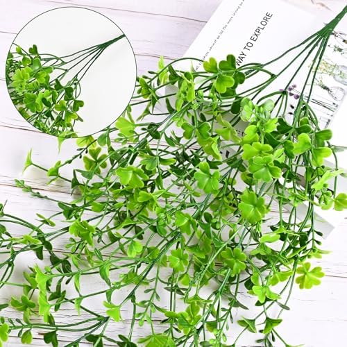 Waipfaru Artificial Hanging Plants, 4Pcs Faux Ivy Four-Leaf Clover