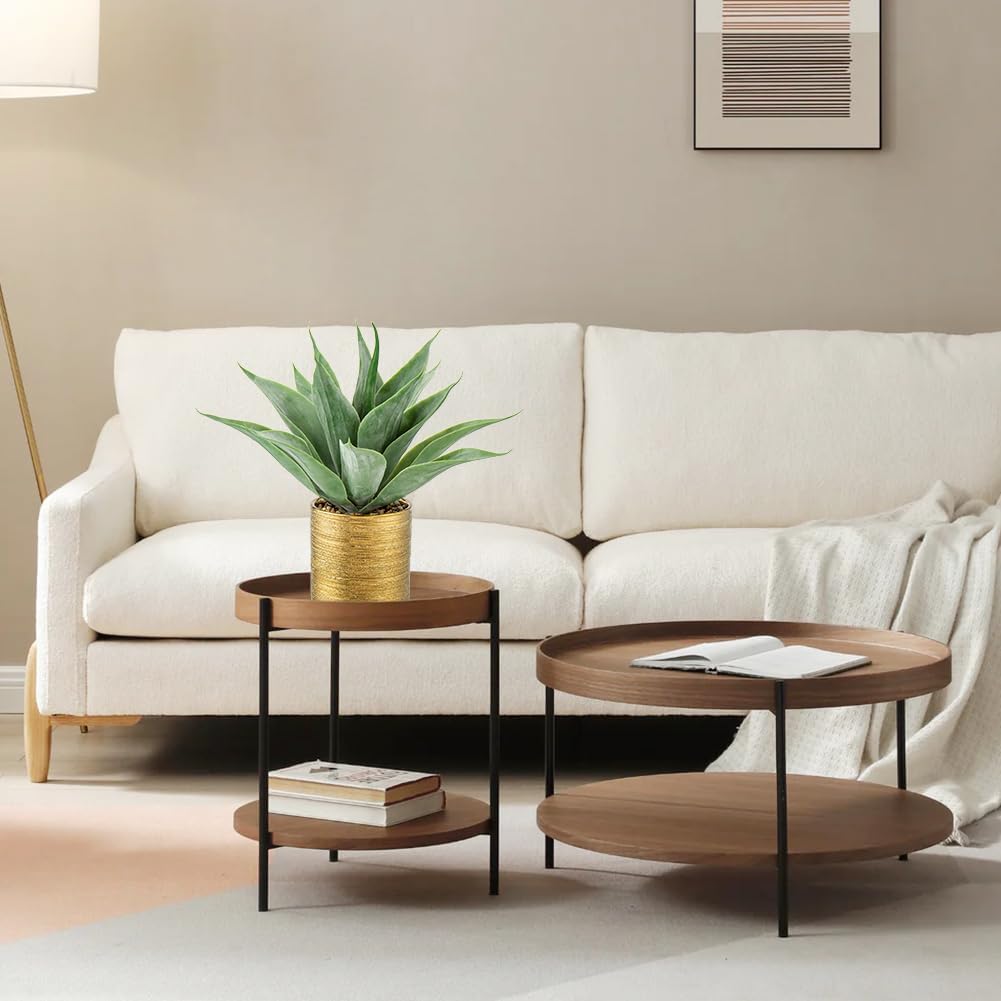 Large Faux Agave Plants Artificial Aloe Plant Fake Succulent Plants in Pot / Agave -brushed Gold