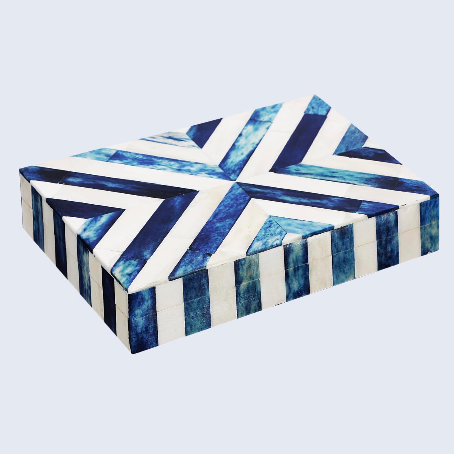 Small Organizer Box / CHEVRON BLUE / 8 x 5 x 1.5