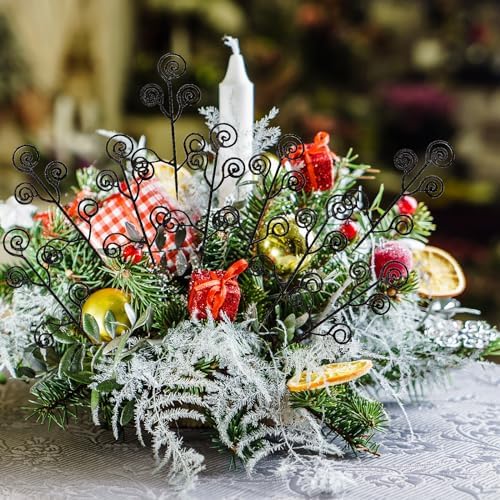 Ysleen 50 Pcs Glitter Tree Picks and Sprays Twigs Branches, Black